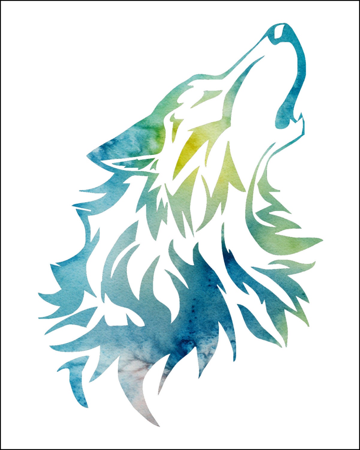 wolf watercolor painting archival art print by wolf watercolor painting archival art print by