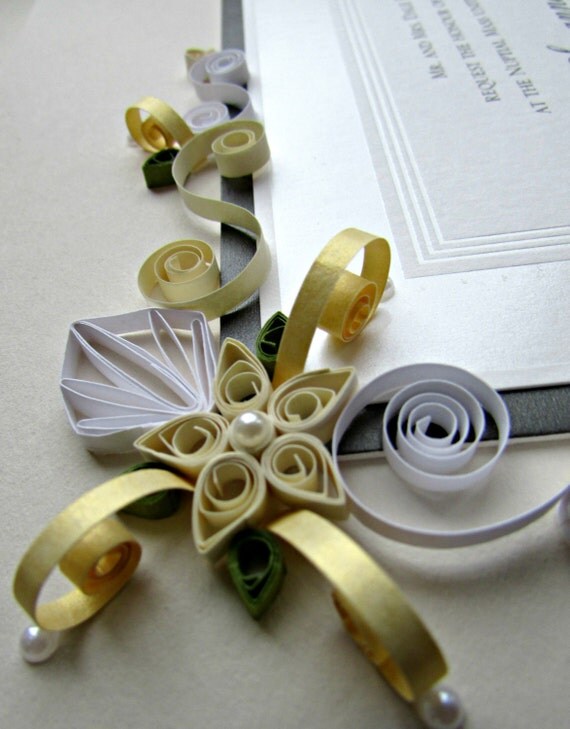 Vintage Style Wedding Gift / Custom Quilled Wedding by Quillique