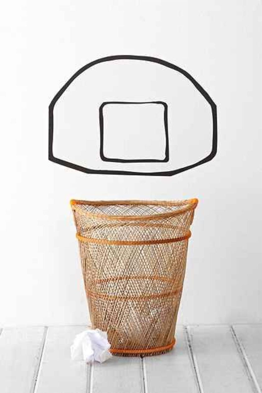 SlapArt™ Basketball trash can bin garbage by VinylMasterpieces