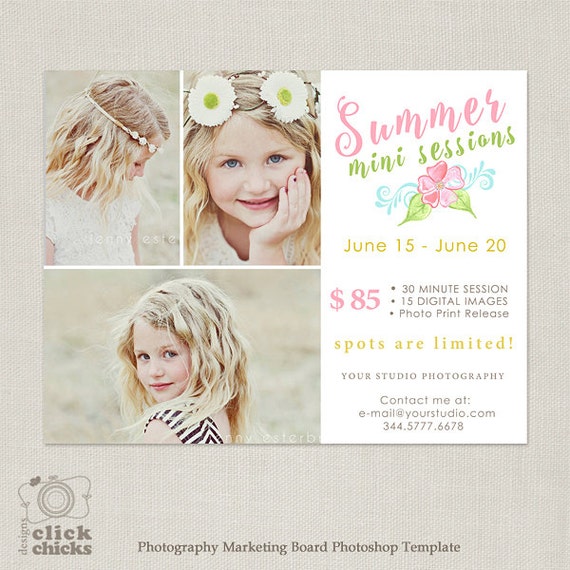 Summer Mini Session Template Photography Marketing Boadr Free Photoshop Marketing Templates For Photographers