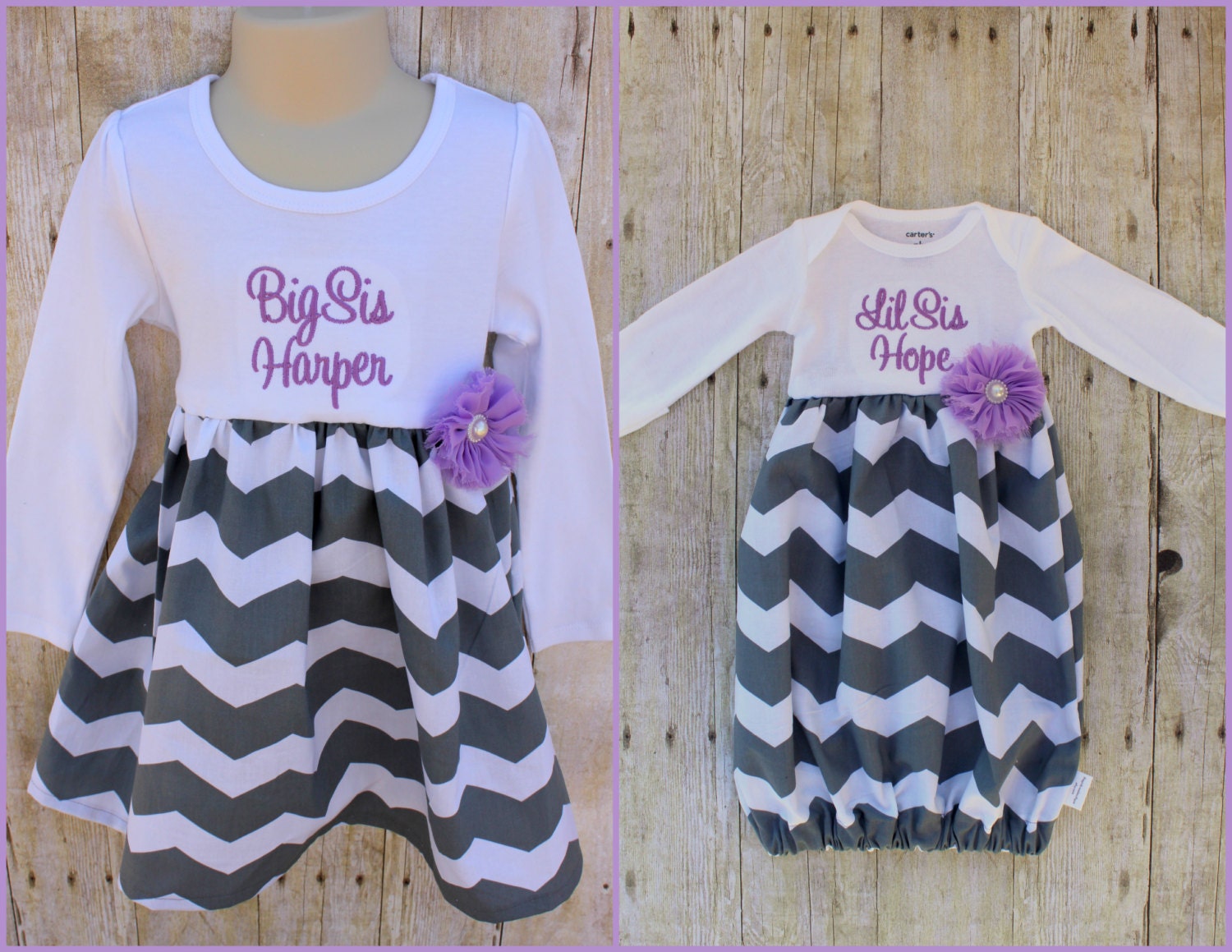 Big Sister Little Sister Outfit Girls by ThePinkRoseBoutique