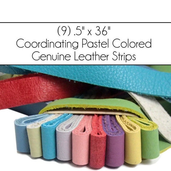 genuine leather strips coordinating pastels by thecraftshack411 genuine leather strips coordinating pastels by thecraftshack411