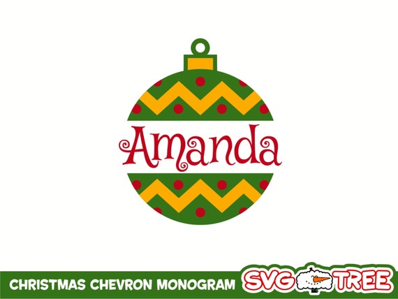 Download Christmas Monogram Chevron Ornament SVG Cut Files for by ...
