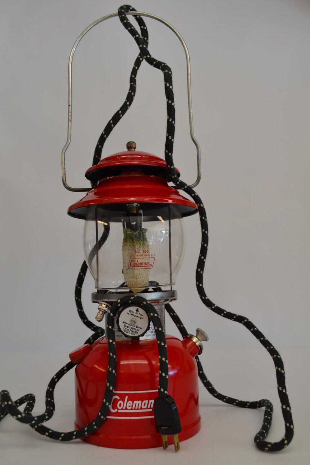 Lamp Electrified Vintage Coleman Lantern Lamp Reclaimed Desk