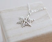 Sterling Silver Snowflake Necklace, Snowflake Necklace, Silver Snowflake Jewelry