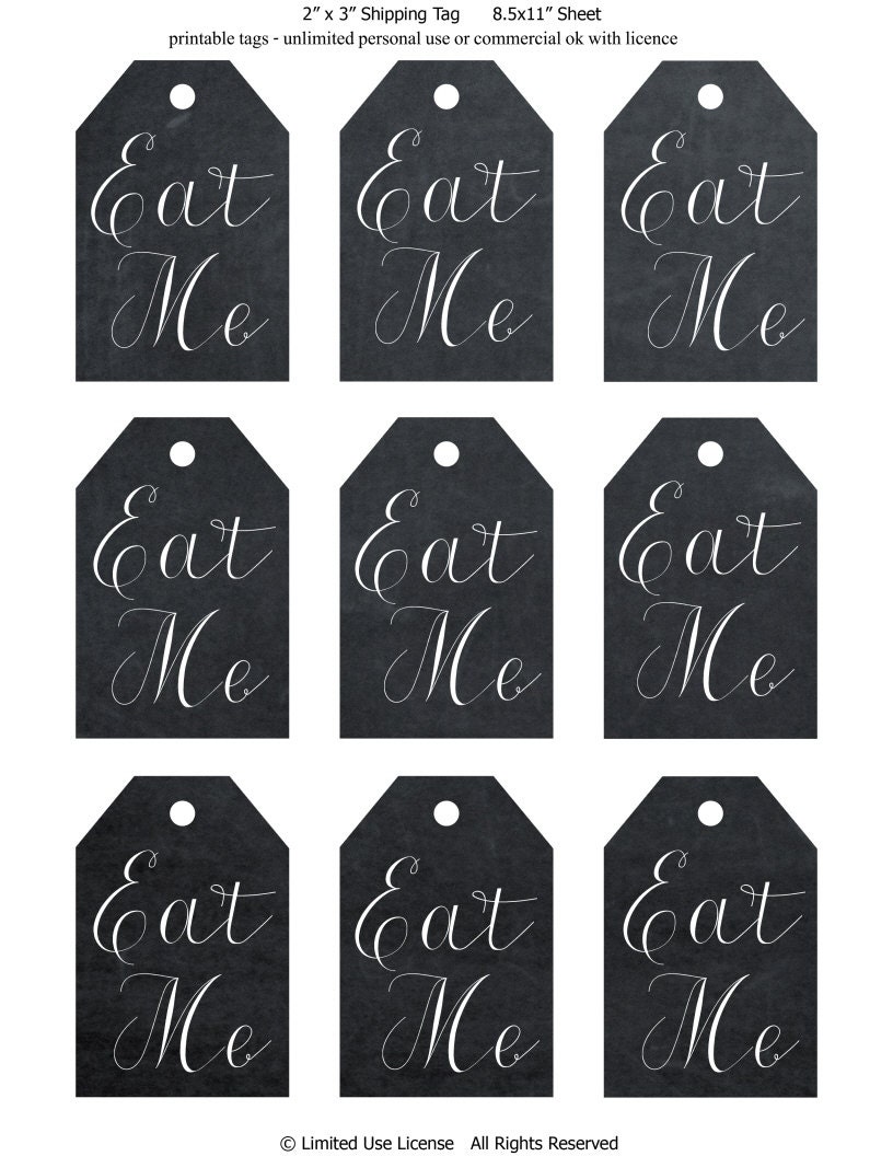 printable eat me tags chalkboard eat me tags digital eat me