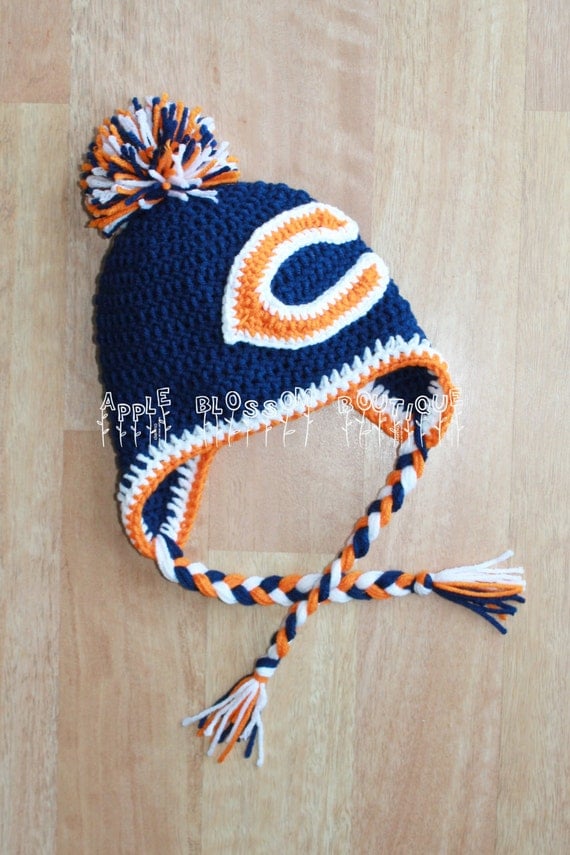Crochet Bears Hat Chicago Bears Inspired Adult by ...