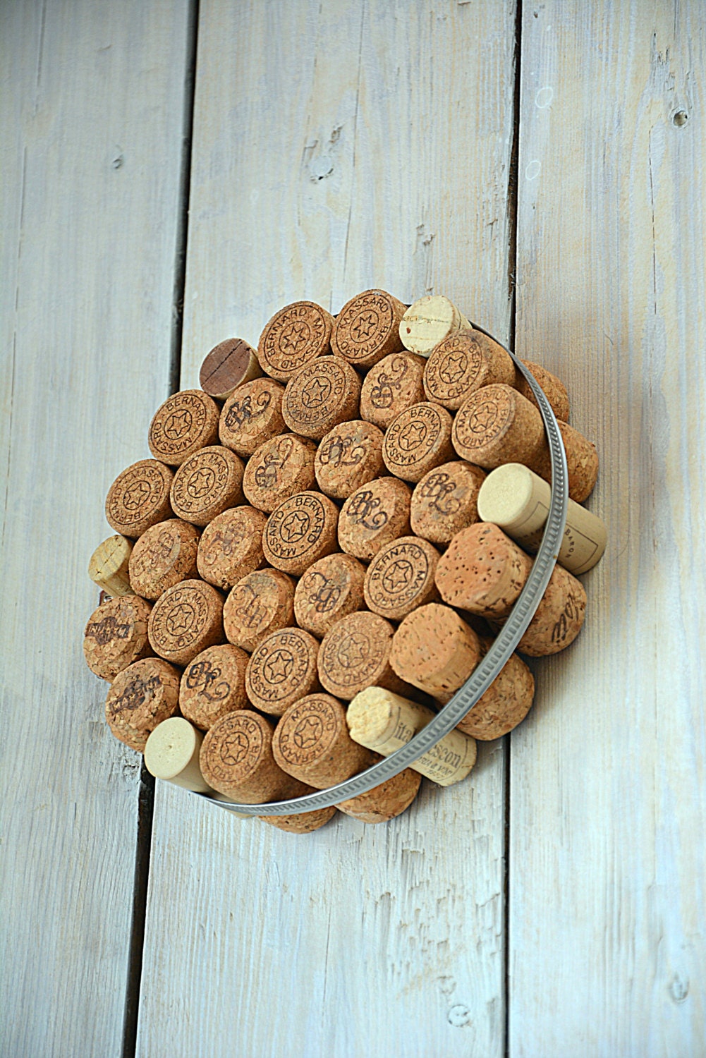 Wine cork hot pad. Wine cork table coaster by HandiCraftbyJane