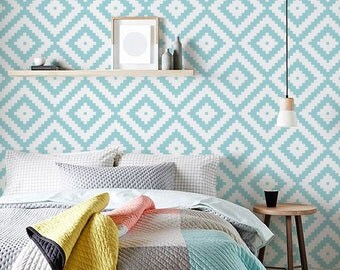 Papier Peint Adhesif, Diamond Pattern Wallpaper, Vinyl Wall Decor Pattern, Wall Stickers Pattern, Diamond Wall Decal, Diamond Wall Art, C054