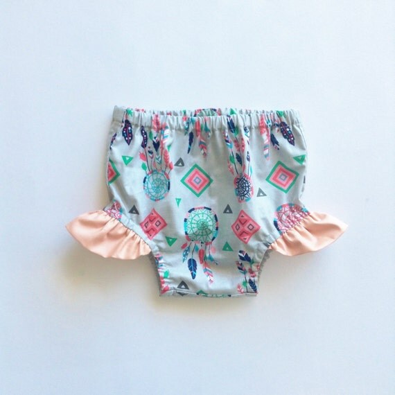Items similar to Dreamcatcher Diaper Cover, Baby Bloomers, Native ...