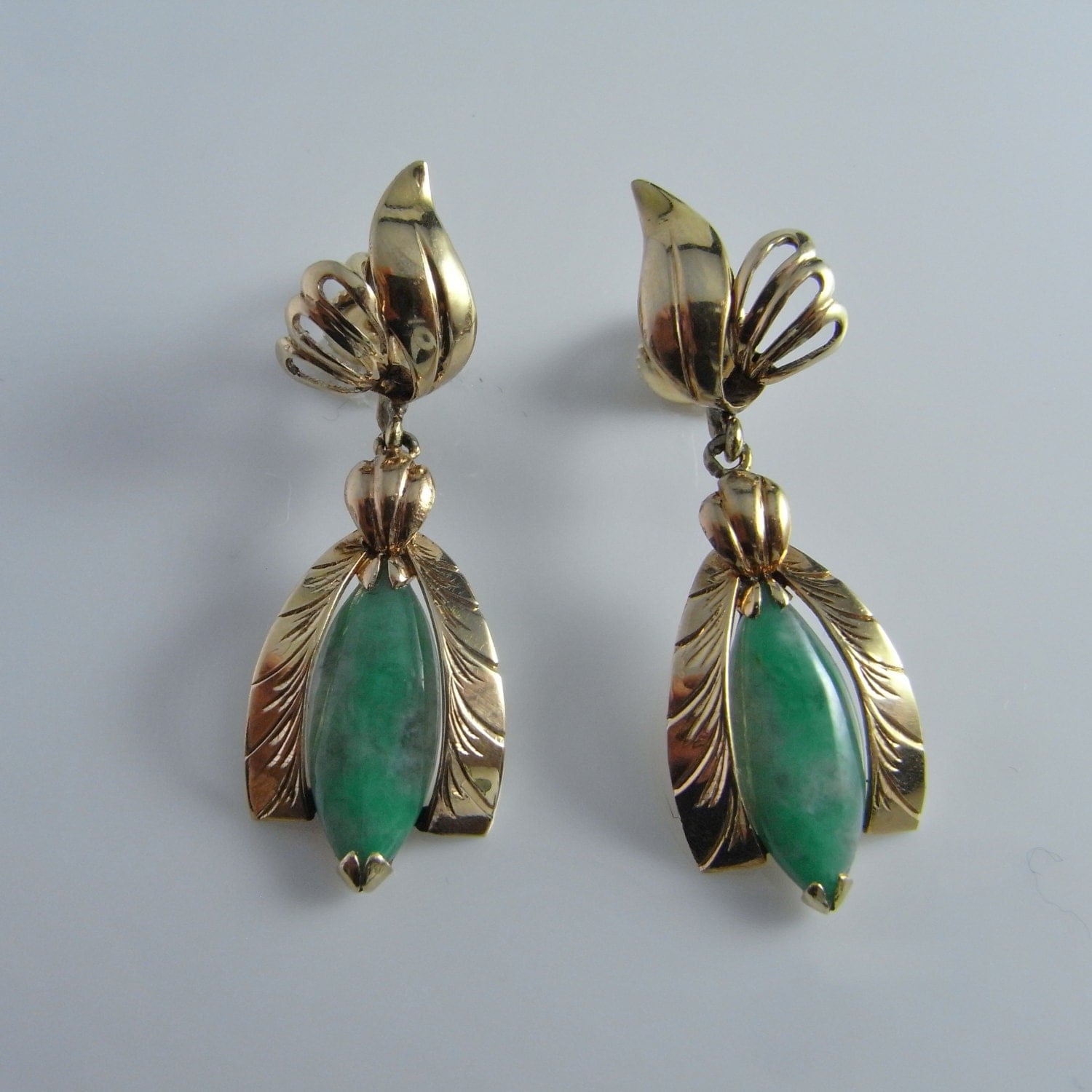 Jadeite Jade Earrings Antique Jade Jewelry Green Jade Earrings