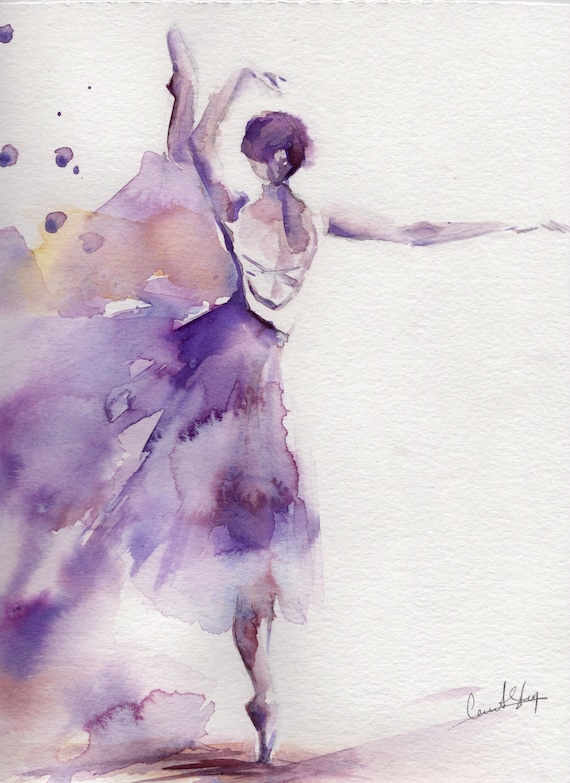 Original Watercolor Painting Ballerina Painting Watercolor