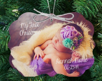 baby's first christmas photo ornament - personalized photo1st christmas ornament BFCPO
