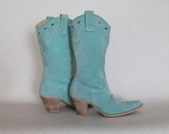 turquoise western booties