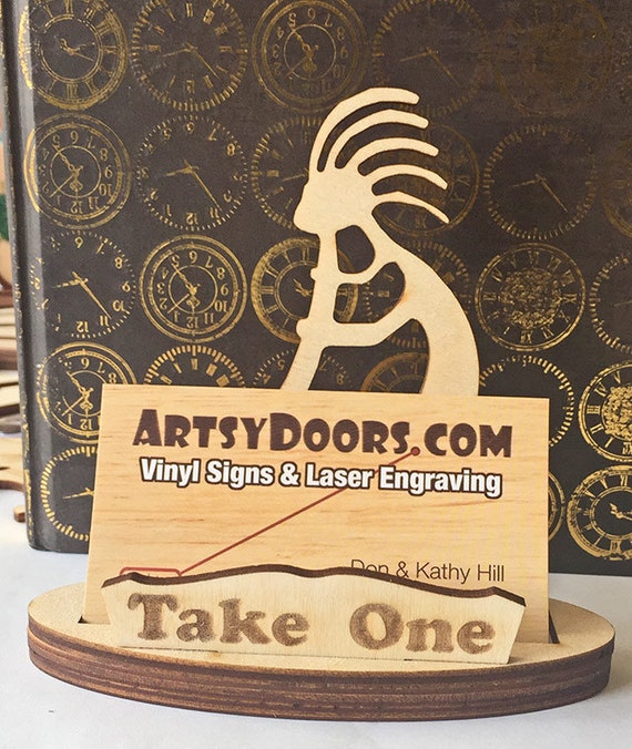 Business Card Holder Kokopelli Laser Cut DIY Kit by ArtsyDoors