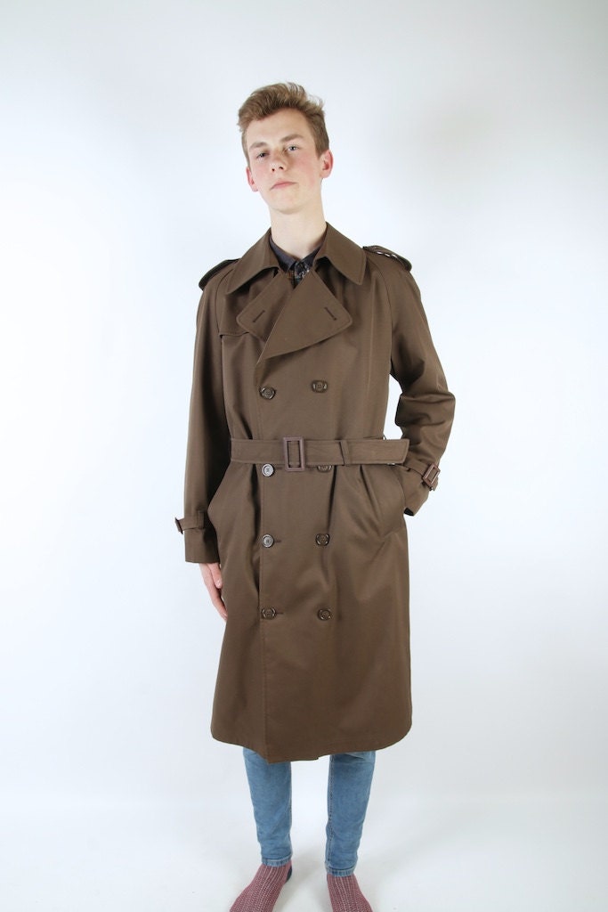 Vintage Christian Dior Mens Trench Coat Classic Double