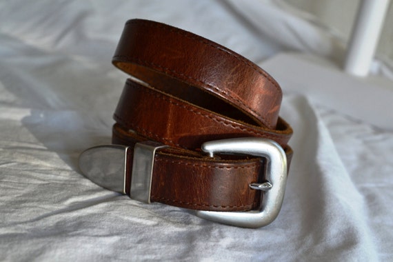 wide 1 inch belts mens Western Silver Style Belt Men's Southwest Belt Tipped