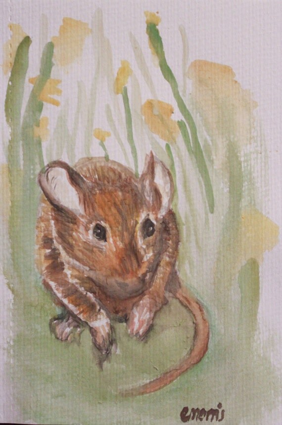 Watercolour animal art of Field Mouse by EilidhMorrisArt on Etsy