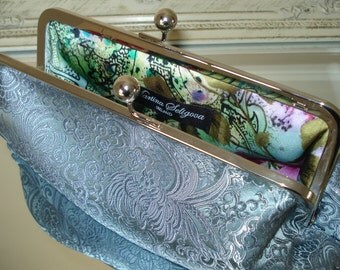 ... Clutch, Designer Silk Bag, Silver Evening Purse, Made In Ireland ... Clutch, Designer Silk Bag, Silver Evening Purse, Made In Ireland