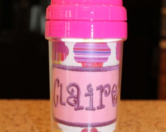 Girly Cupcake Sippy Cup - Personalized w/ Name or Monogram - SIPPY or STRAW Top options