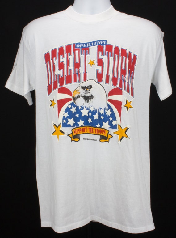 Vintage 90s Operation Desert Storm T-Shirt Puffy Letters XL