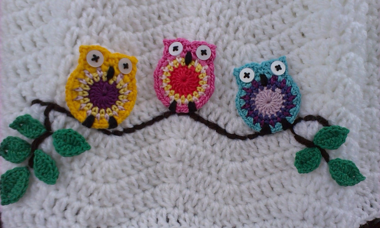 Crochet little owl applique PATTERN