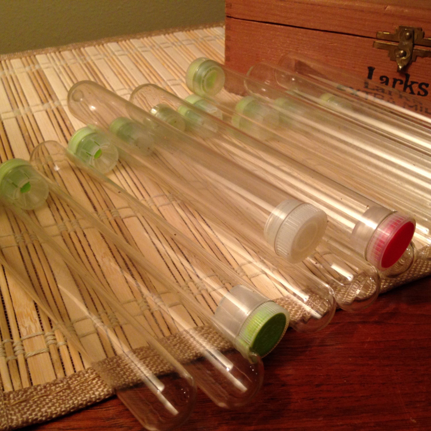 Sixteen vintage glass cigar tubes with plastic by FromTheSeller
