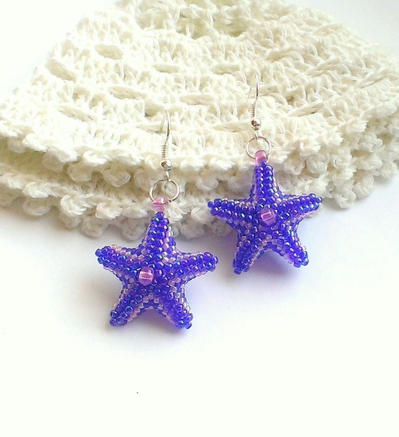 Star Shaped EarringsSeed Bead StarsBeadwoven by Galiga on Etsy