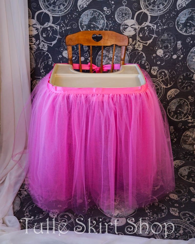 Tulle High Chair Skirt Tutu First Birthday Party Tulle High Chair Skirt Tutu First Birthday Party Decoration