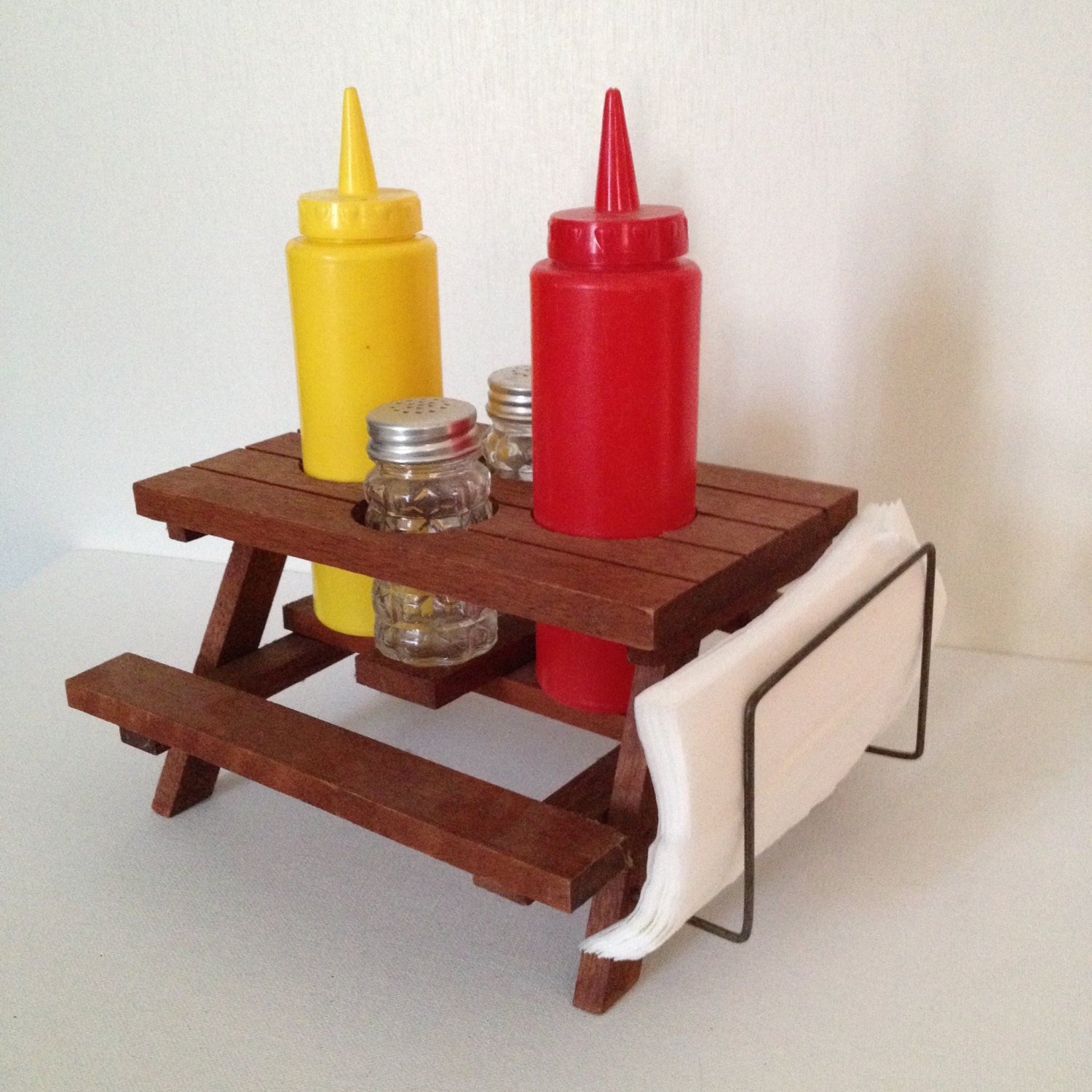 Vintage Picnic Table Condiment Center