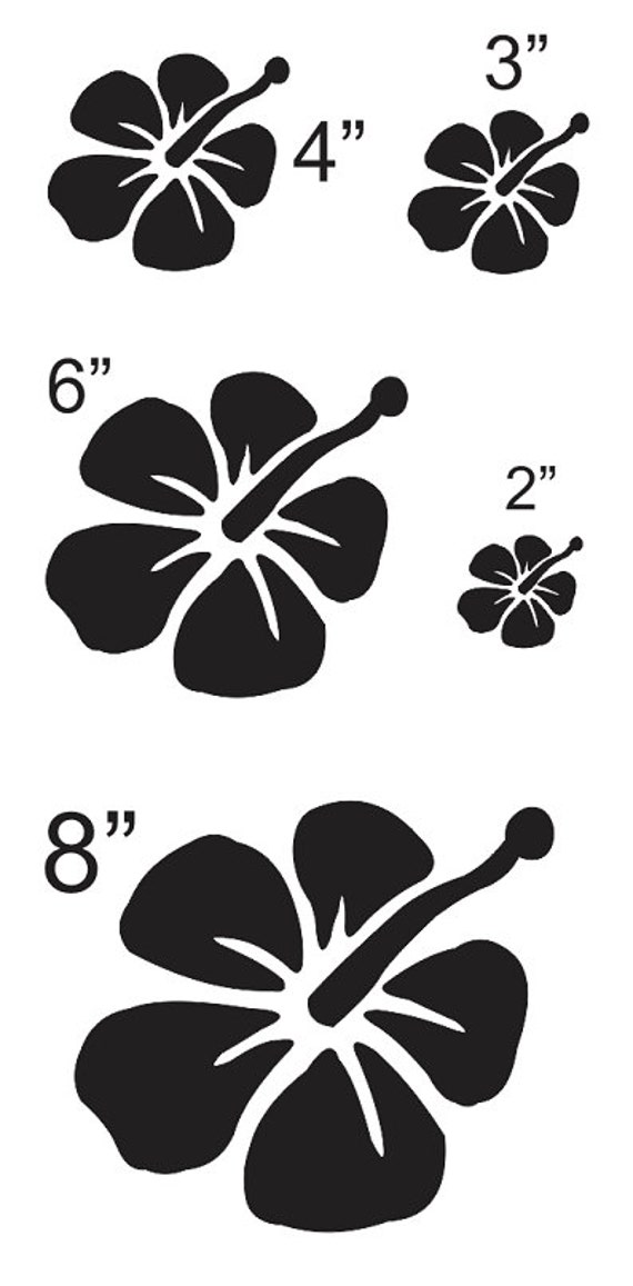 hibiscus flower 4 stencil sheet with 5 total sizes 2