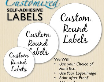 CUSTOM ROUND LABELS, White Sticker, Etsy Shop Product Packaging, Circle Sticker, Personalized Sticker, Wedding Favor Label