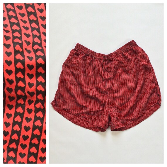 Items similar to SALE 80s SILK Boxers HEARTS Novelty Print mens silk