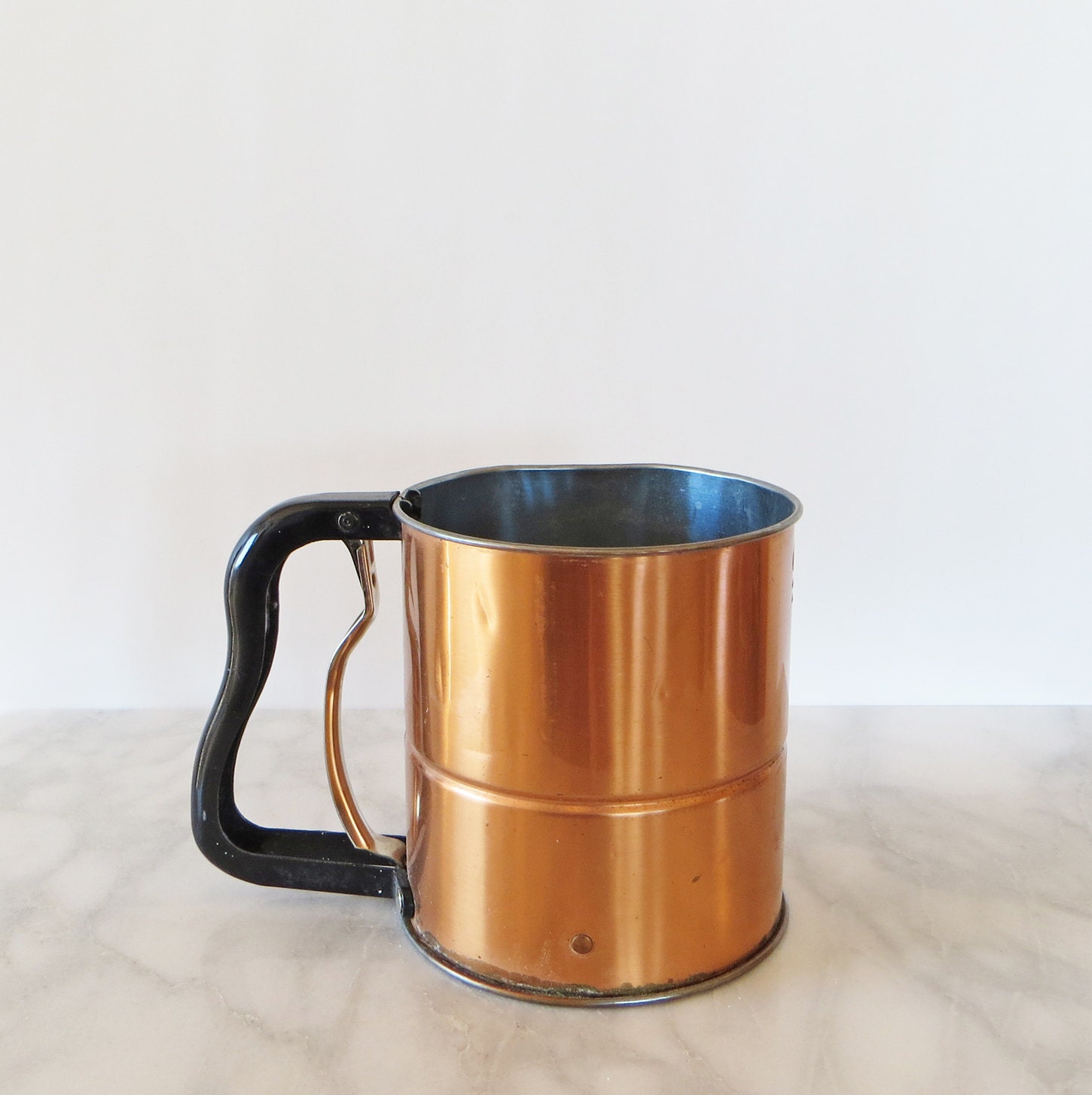 Vintage Copper Flour Sifter Antique Kitchen Utensils