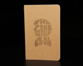 The game is on, hand stamped BBC Sherlock themed Moleskine notebook