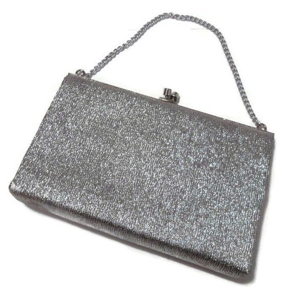 1960s Silver LamÃ© Evening Bag by willynillyvintage on Etsy