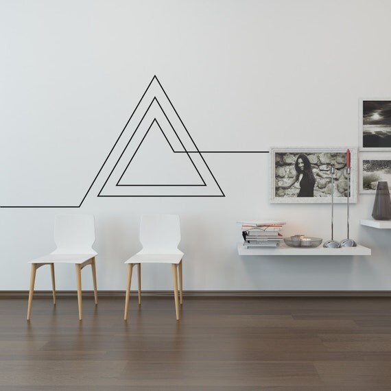 Items similar to Living Room Wall Decal Endless Geometric Triangle on Etsy