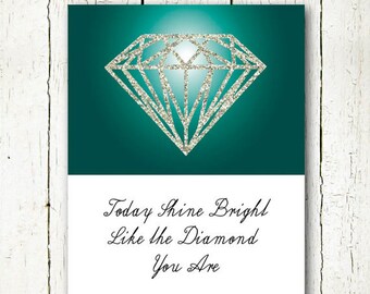 diamond quote wall art gold motivational quotes instant