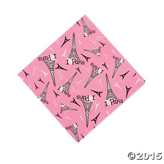 1/ Paris Party Beverage Napkins 16 Pack