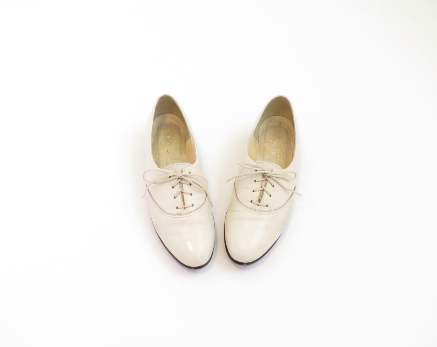 Cream Oxford Shoe Women's Oxfords White Leather Shoe Lace