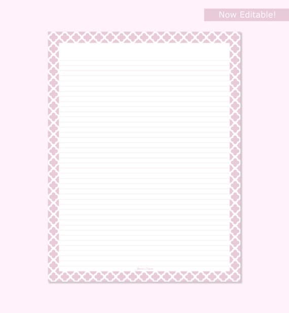 Editable Lined Paper Light Purple and White by JeniciasFancies