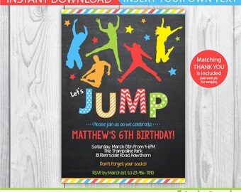 jump invitation / bounce house invitation / trampoline party invitation / trampoline invitation / trampoline birthday invitation / INSTANT