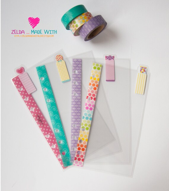 Personal Filofax Clear Dividers Top Tabs by ZeldaMadeWithLove
