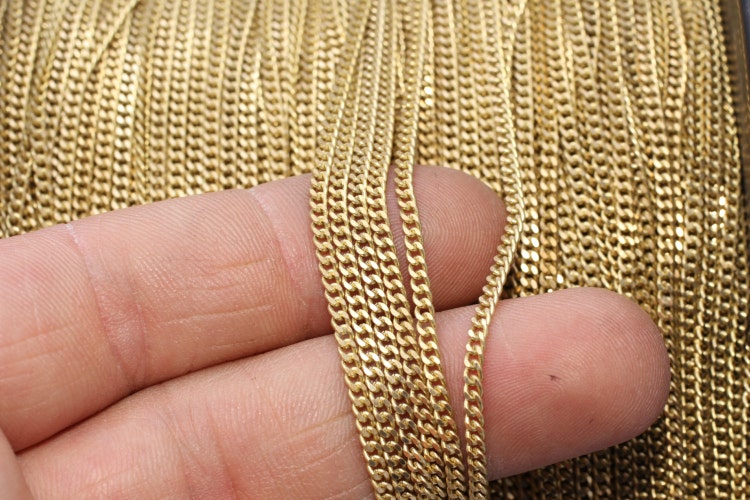 165 Feet Raw Brass Chains 2x25mm Brass Necklace by KJewelryMetal