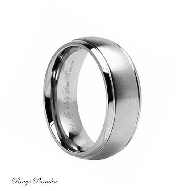 Ring, Men's Titanium Wedding Band, Titanium Wedding Ring, Personalized ...