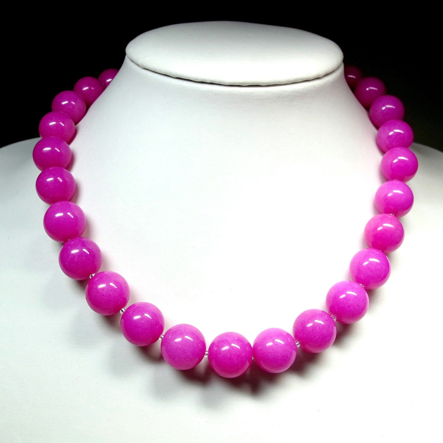 Hot pink necklace. Chunky statement necklace Bright necklace.