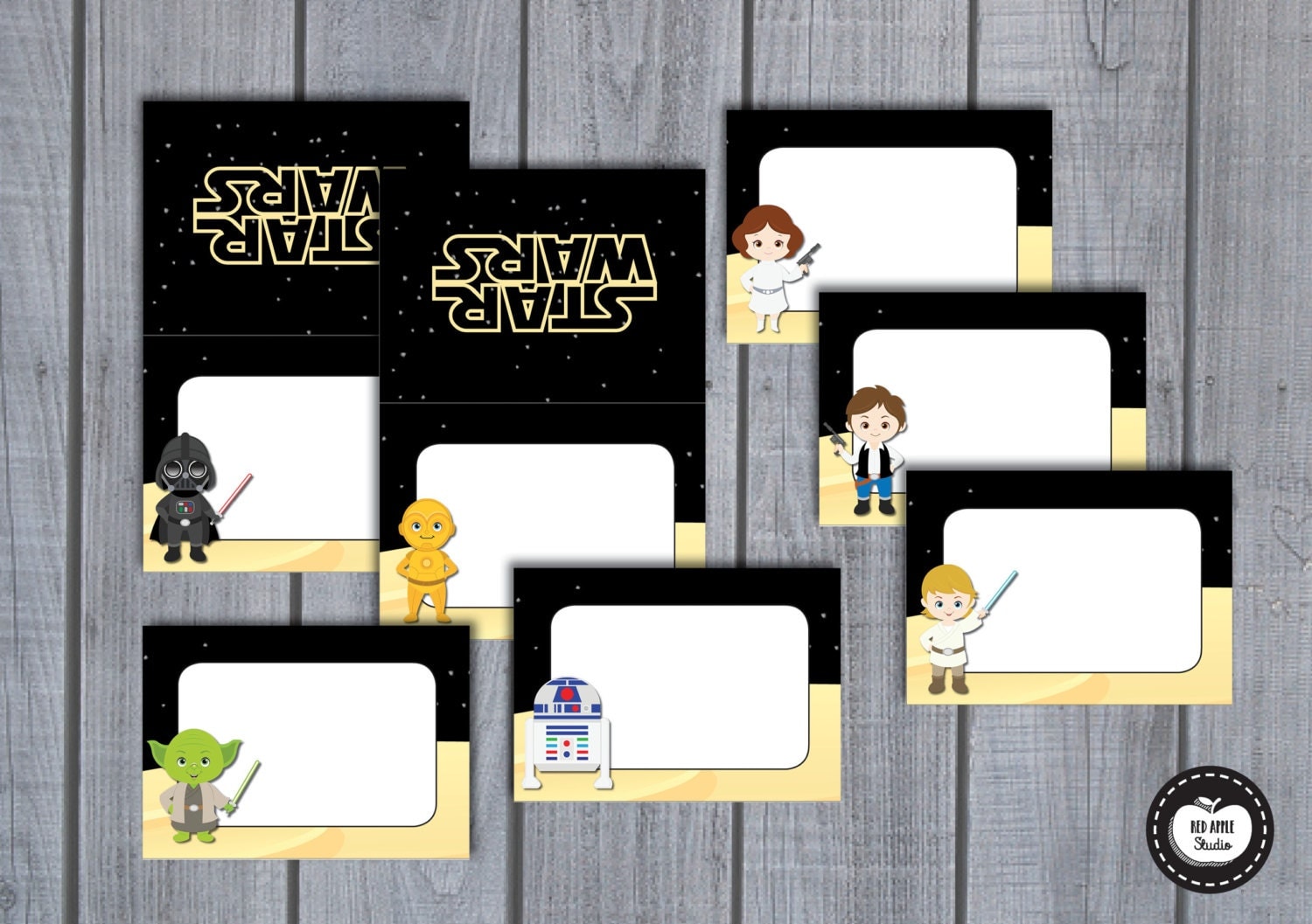 7x star wars food tent labels instant download by