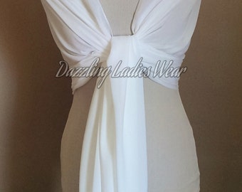 Light Ivory / Off White Large Chiffon Shawl / Wrap / Stole / Bolero / Shrug / Scarf / Pashmina - Wedding/Bridal