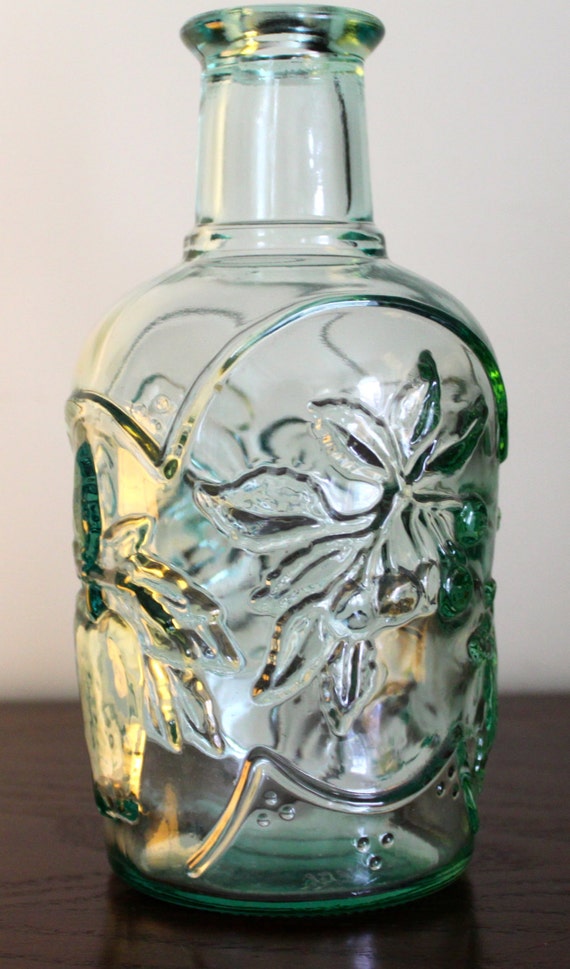 Beautiful Glass Embossed Fruit Bottle Made in by home621goods