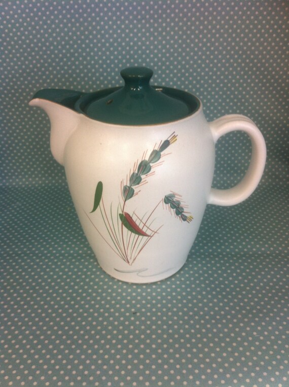 Vintage Denby Pottery GREENWHEAT pattern coffee pot. by TheTeaTray